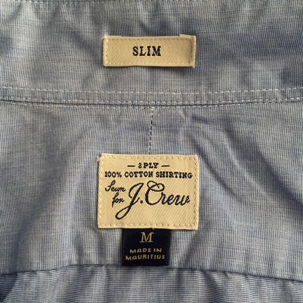 J. Crew Button Down Denim Chambray, M, Slim Fit - Picture 6 of 10